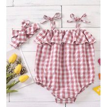 Load image into Gallery viewer, Play in Plaid Romper &amp; Headband
